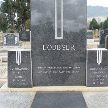 LOUBSER Everhardus Johannes 1905-1960 &amp; Johanna E.C.LOCHNER 1906-1993