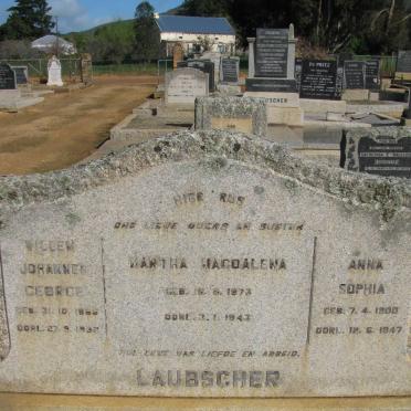 LAUBSCHER Willem Johannes George 1866-1932 &amp; Martha Magdalena 1873-1943 :: LAUBSCHER Anna Sophia 1900-1947