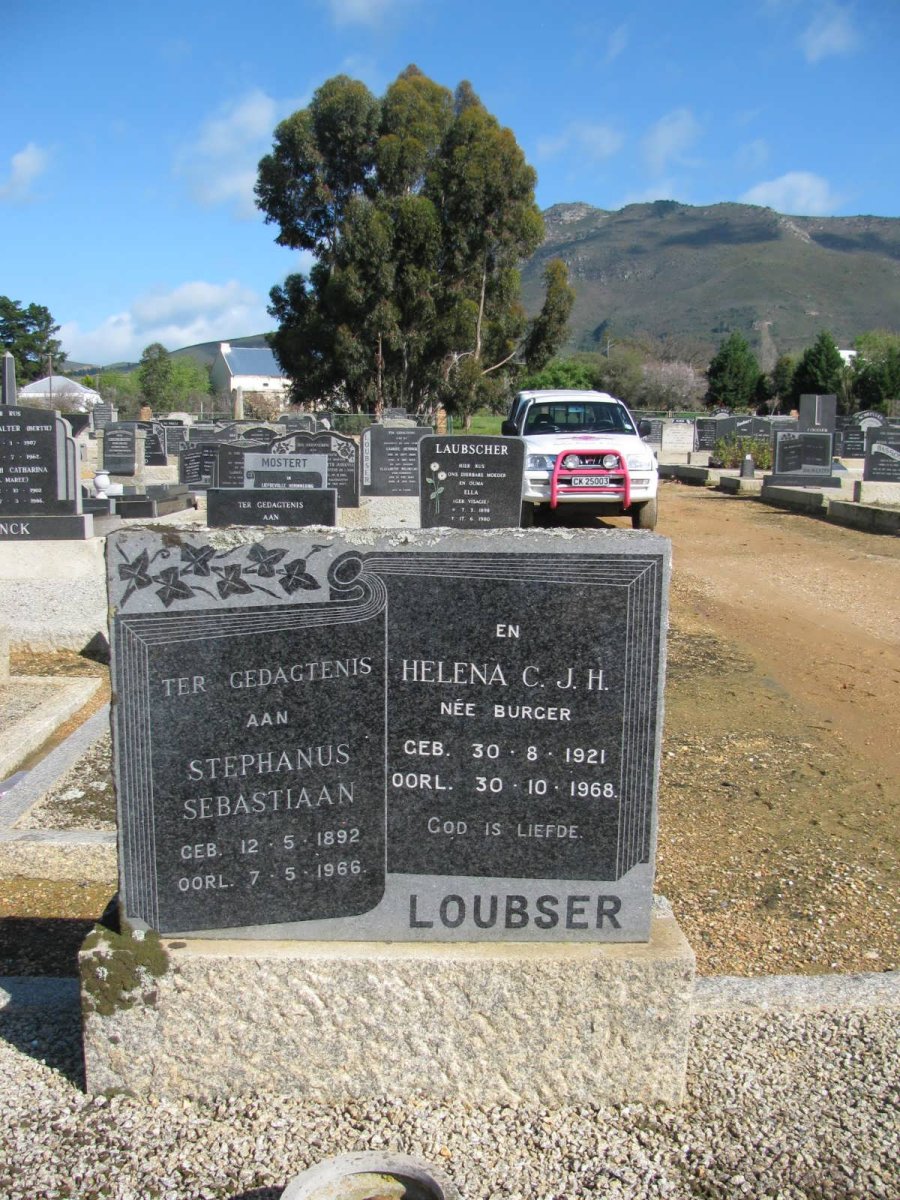 LOUBSER Stephanus Sebastiaan 1892-1966 &amp; Helena C.J.H. BURGER 1921-1968