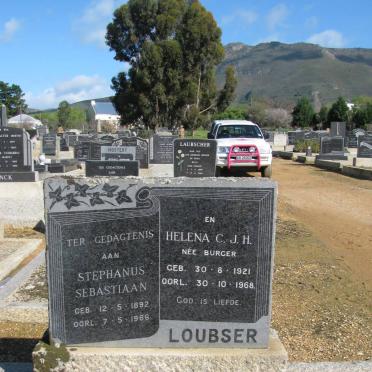 LOUBSER Stephanus Sebastiaan 1892-1966 &amp; Helena C.J.H. BURGER 1921-1968
