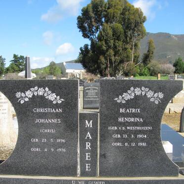 MAREE Christiaan Johannes 1896-1976 &amp; Beatrix Hendrina V.D. WESTHUIZEN 1904-1981