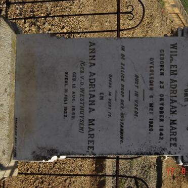 MAREE Willem Adriaan 1842-1920 &amp; Anna Adriana V.D. WESTHUIZEN 1848-1922