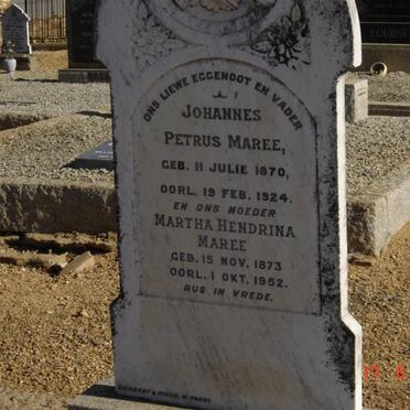 MAREE Johannes Petrus 1870-1924 &amp; Martha Hendrina MAREE 1873-1952