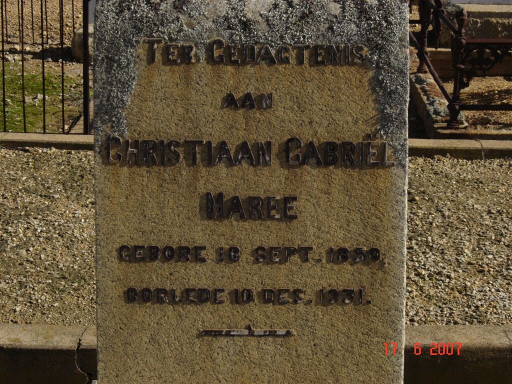 MAREE Christiaan Gabriel 1850-1931