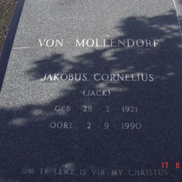MOLLENDORF Jakobus Cornelius, von 1921-1990