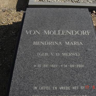 MOLLENDORF Hendrina Maria, von nee V.D. MERWE 1922-2001