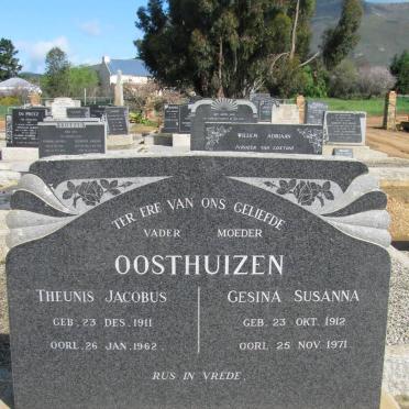 OOSTHUIZEN Theunis Jacobus 1911-1962 &amp; Gesina Susanna 1912-1971