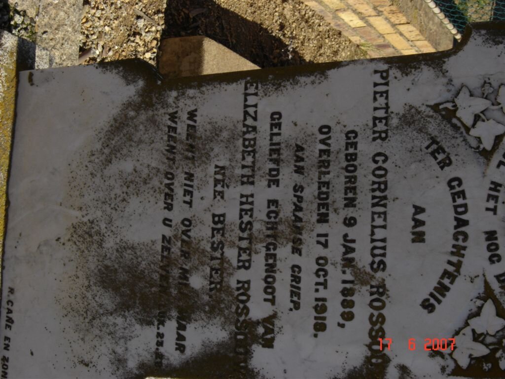 ROSSOUW Pieter Cornelius 1889-1918