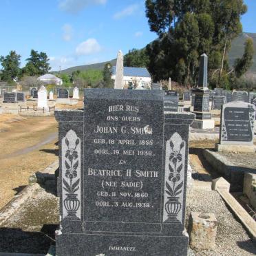 SMITH Johan G. 1855-1936 &amp; Beatrice H. SADIE 1860-1938