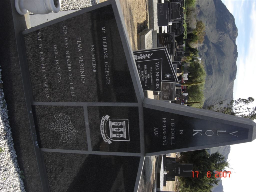 VLOK Elwa Veronica nee VAN NIEKERK 1949-1975