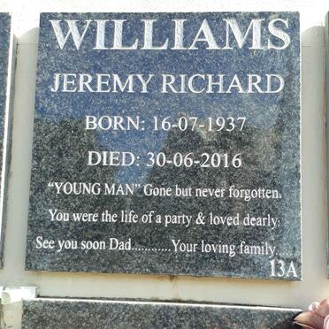 WILLIAMS Jeremy Richard 1937-2016