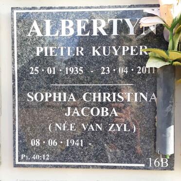 ALBERTYN Pieter Kuyper 1935-2011 &amp; Sophia Christina Jacoba VAN ZYL 1941-