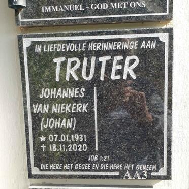 TRUTER Johannes van Niekerk 1931-2020