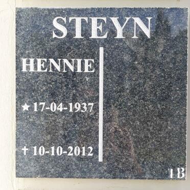 STEYN Hennie 1937-2012