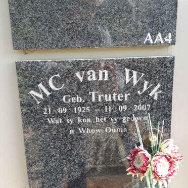 WYK M.C., van nee TRUTER 1925-2007