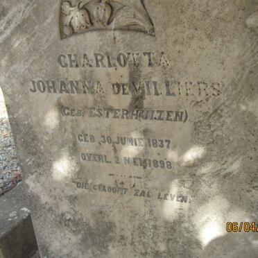 VILLIERS Charlotta Johanna, de nee ESTERHUIZEN 1837-1898
