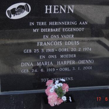 HENN Francois Louis 1918-1974 &amp; Dina Maria HARPER 1919-2001