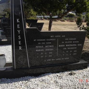 KEYSER Petrus Jacobus Marais 1910-1983 &amp; Maria Magdalena TREURNICHT 1922-1990