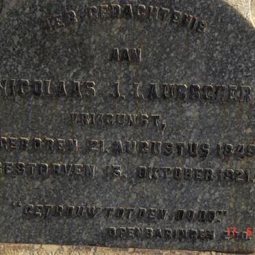 LAUBSCHER Nicolaas J. 1849-1921