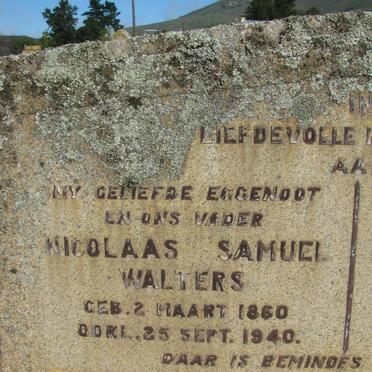 WALTERS Nicolaas Samuel 1860-1940