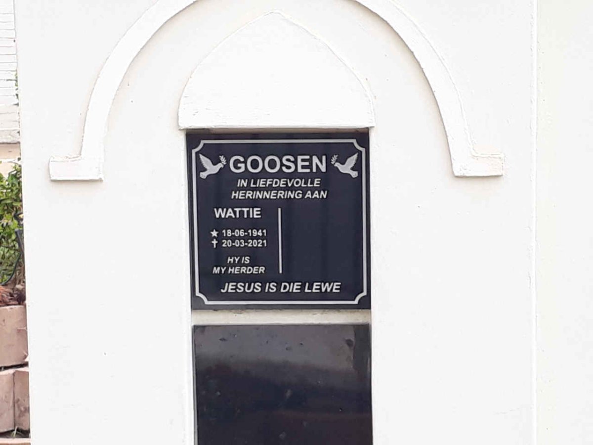 GOOSEN Wattie 1941-2021