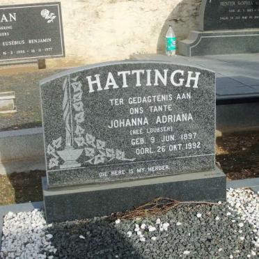 HATTINGH Johanna Adriana nee LOUBSER 1897-1992