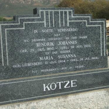KOTZE Hendrik Johannes 1892-1957 &amp; Maria Susanna LIEBENBERG 1904-1964