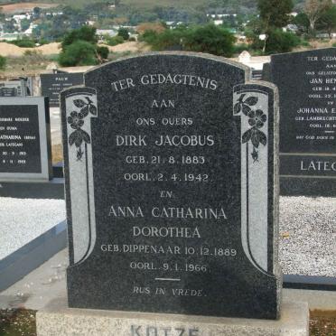 KOTZE Dirk Jacobus 1883-1942 &amp; Anna Catharina Dorothea DIPPENAAR 1889-1966