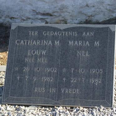 LOUW Catharina M. nee NEL 1902-1982 :: NEL Maria M. 1905-1982
