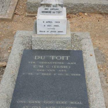TOIT E.M.C., du nee VAN ASS 1922-1988 :: DU TOIT Hermine 1953-1953