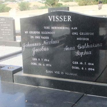 VISSER Johannes Nicolaas Jacobus 1914-1974 &amp; Anna Catharina Sophia 1914-1994