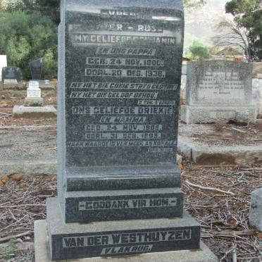 WESTHUYZEN Benjamin, van der 1900-1938 &amp; Driekie 1905-1985