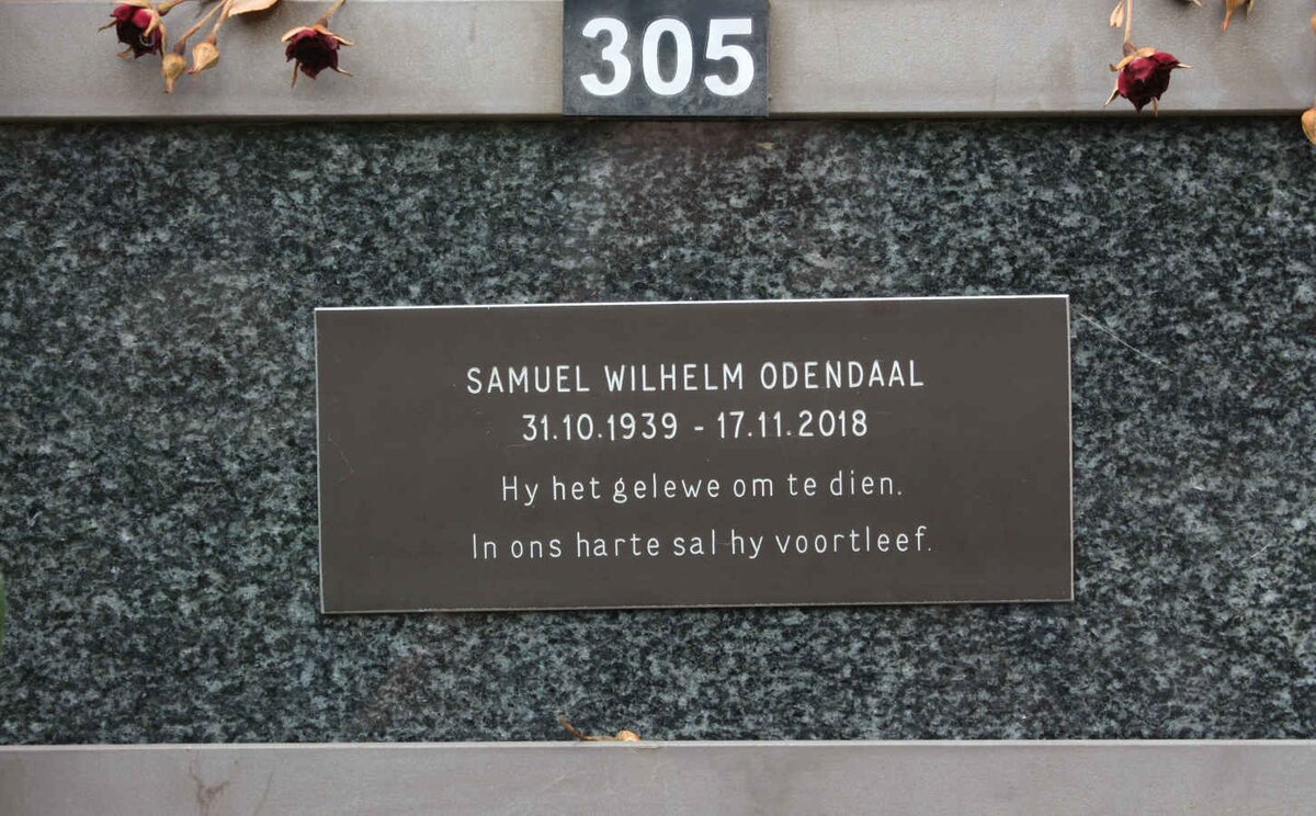 ODENDAAL Samuel Wilhelm 1939-2018