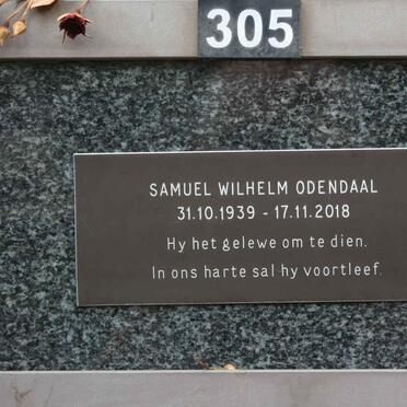 ODENDAAL Samuel Wilhelm 1939-2018