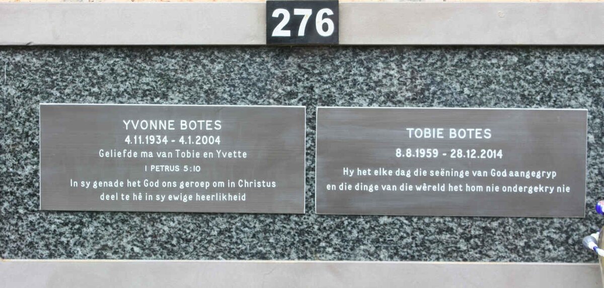 BOTES Yvonne 1934-2004 :: BOTES Tobie 1959-2014