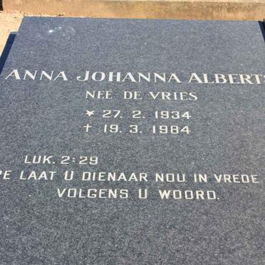 ALBERTS Anna Johanna nee DE VRIES 1934-1984