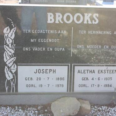 BROOKS Joseph 1896-1979 &amp; Aletha Eksteen 1905-1994