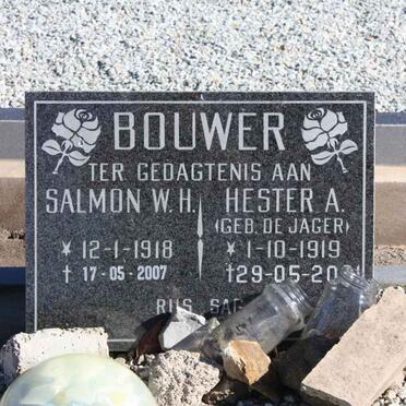 BOUWER Salomon W.H. 1918-2007 &amp; Hester A. DE JAGER 1919-2001