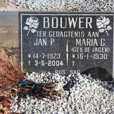 BOUWER Jan P. 1923-2004 &amp; Maria DE JAGER 1930-