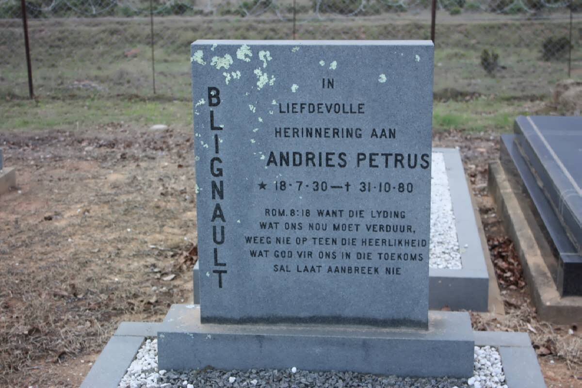 BLIGNAULT Andries Petrus 1930-1980