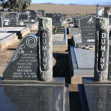 DUMINY Francois Antonie Benjamin 1892-1990 &amp; Susanna Wilhelmina 1900-1989