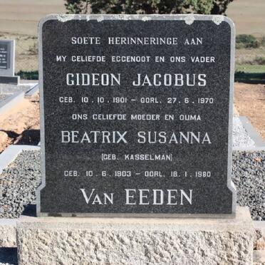 EEDEN Gideon Jacobus, van 1901-1970 &amp; Beatrix Susanna KASSELMAN 1903-1980