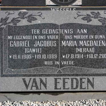 EEDEN Gabriël Jacobus, van 1905-1989 &amp; Maria Magdalena 1914-2001