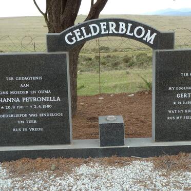 GELDERBLOM Gert Hendrik 1906-1974 &amp; Johanna Petronella 1911-1980