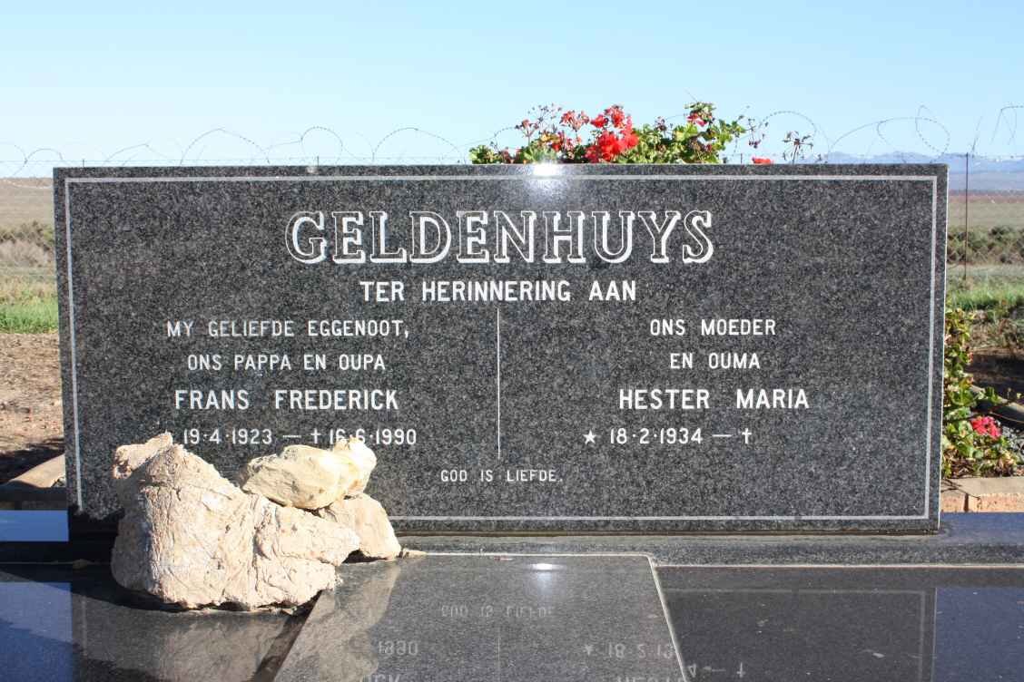 GELDENHUYS Frans Frederick 1923-1990 &amp; Hester Maria 1934-