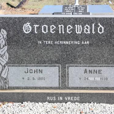 GROENWALD John -1980 &amp; Anne -1998