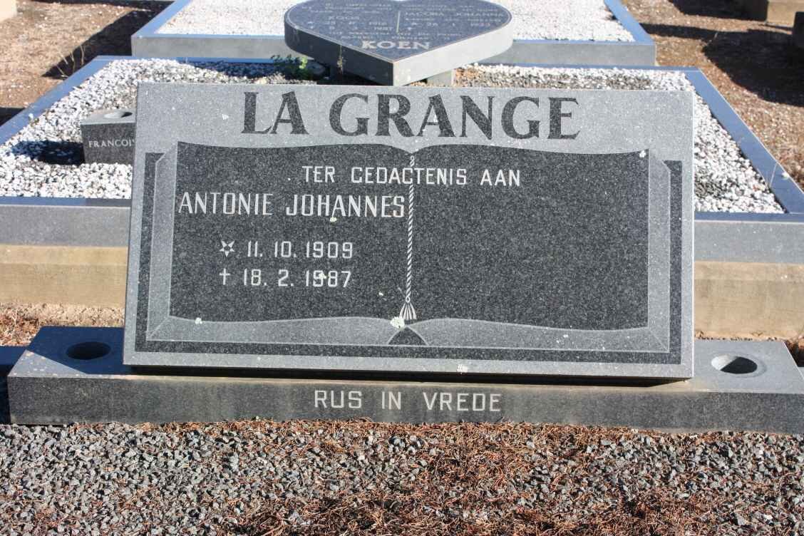 GRANGE Antonie Johannes, la 1909-1987