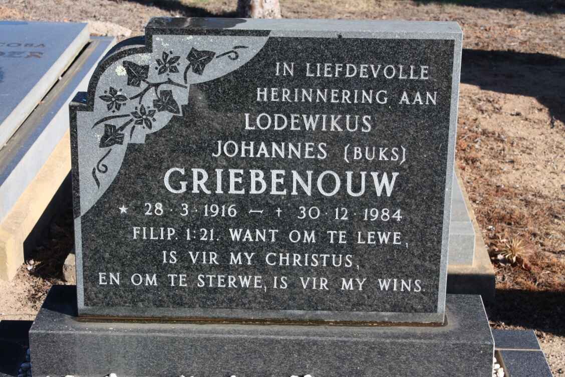 GRIEBENOUW Lodewikus Johannes 1916-1984