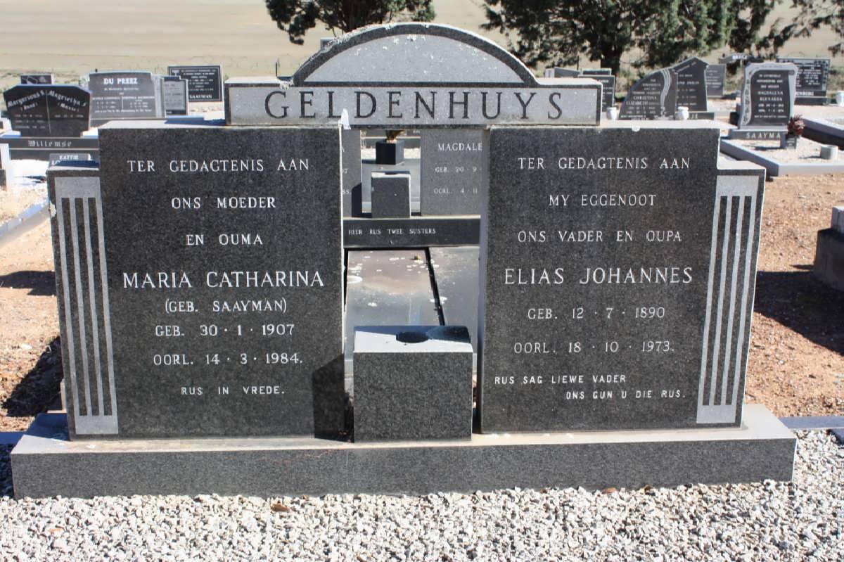 GELDENHUYS Elias Johannes 1890-1973 &amp; Maria Catharina SAAYMAN 1907-1984