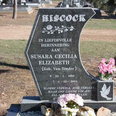 HISCOCK Susara Cecilia Elizabeth nee VAN TONDER 1960-2003